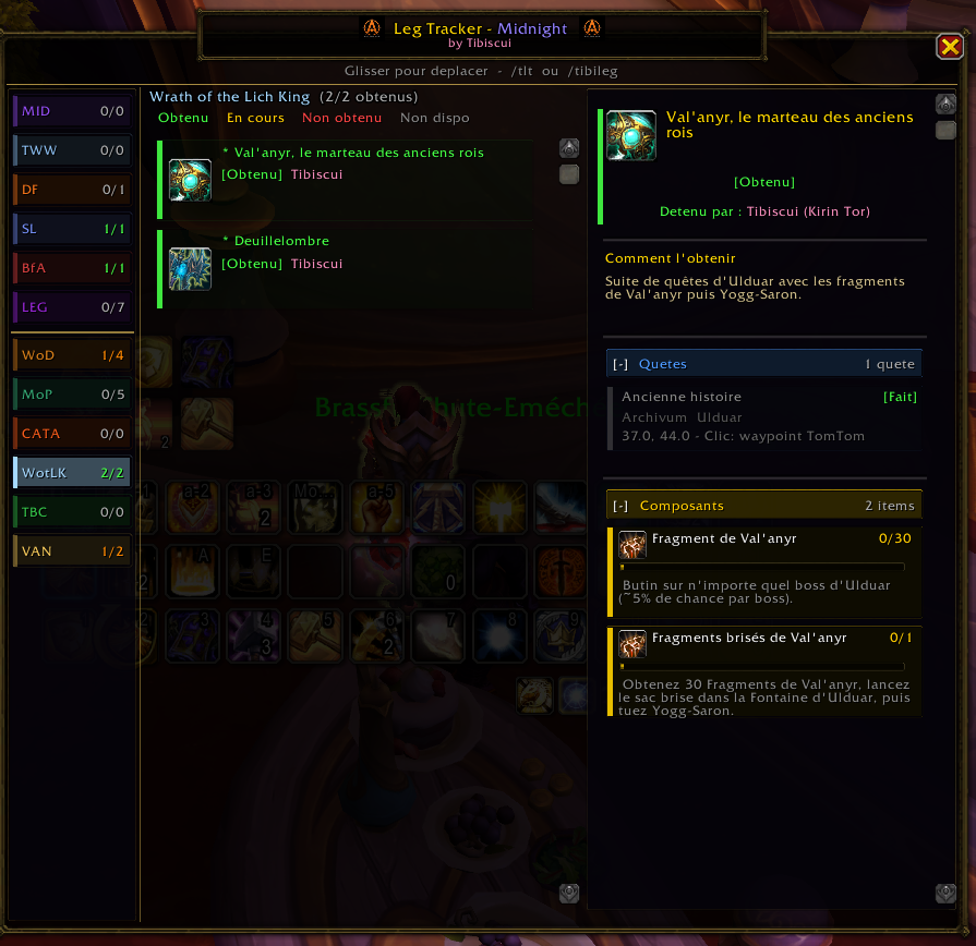 Screenshot LegTracker
