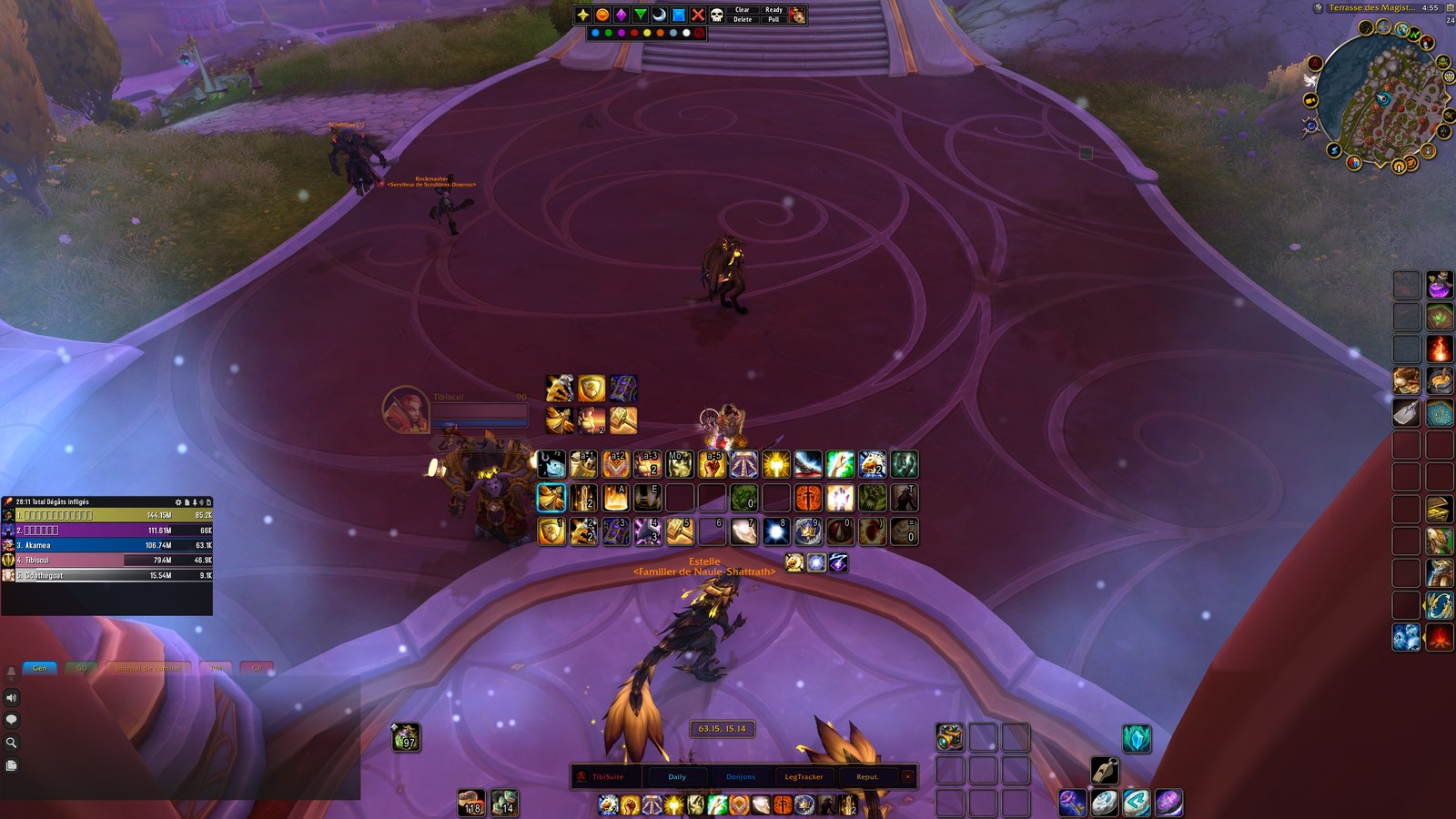 Interface Tibiscui en combat - barres d'action, TibiSuite, damage meter
